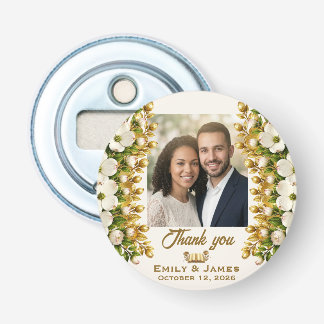 Virginia Dogwood Wedding Photo Bottle Opener