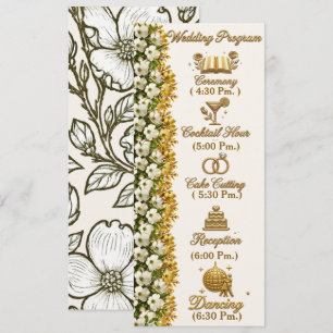 Virginia Dogwood Wedding Program Card