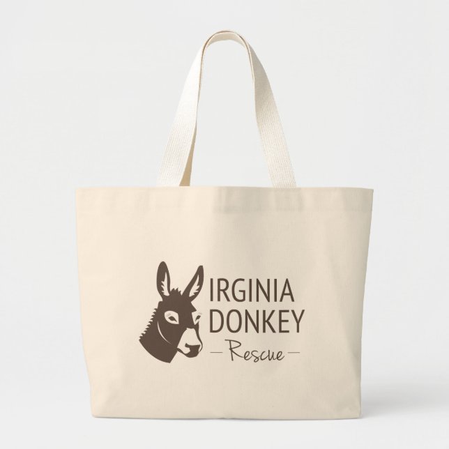 Virginia Donkey Rescue Logo Items Large Tote Bag (Front)