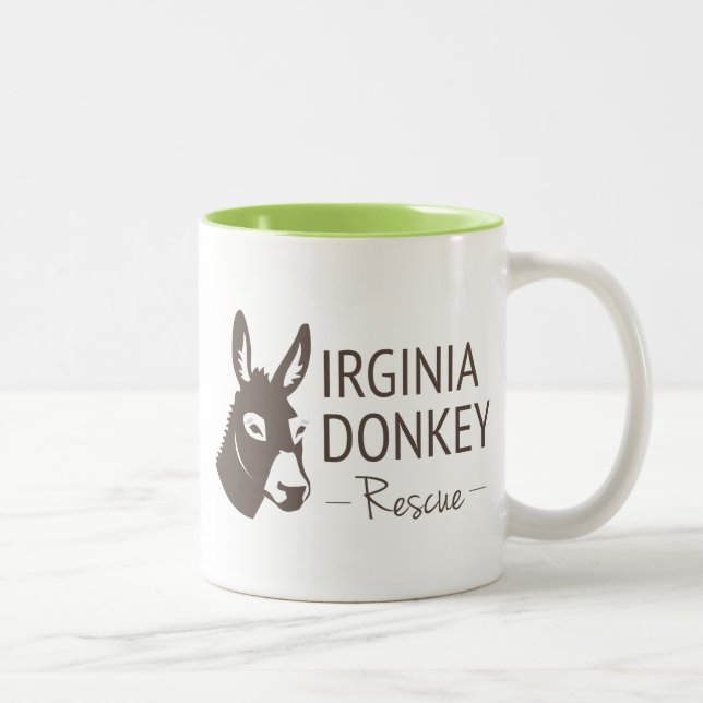 Virginia Donkey Rescue Logo Items Two-Tone Coffee Mug (Right)