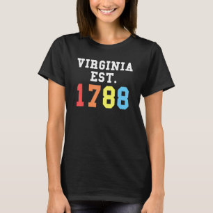 Virginia Est 1788 American State Usa 3 T-Shirt
