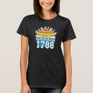 Virginia Est 1788 American State Usa 4 T-Shirt