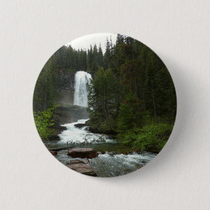 Virginia Falls at Glacier National Park 6 Cm Round Badge