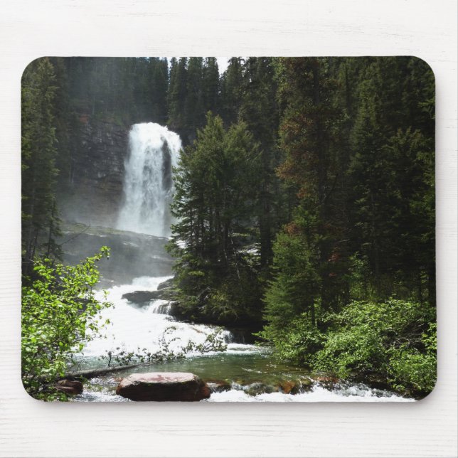 Virginia Falls at Glacier National Park Mouse Pad (Front)