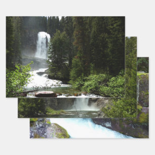 Virginia Falls at Glacier National Park Wrapping Paper Sheet