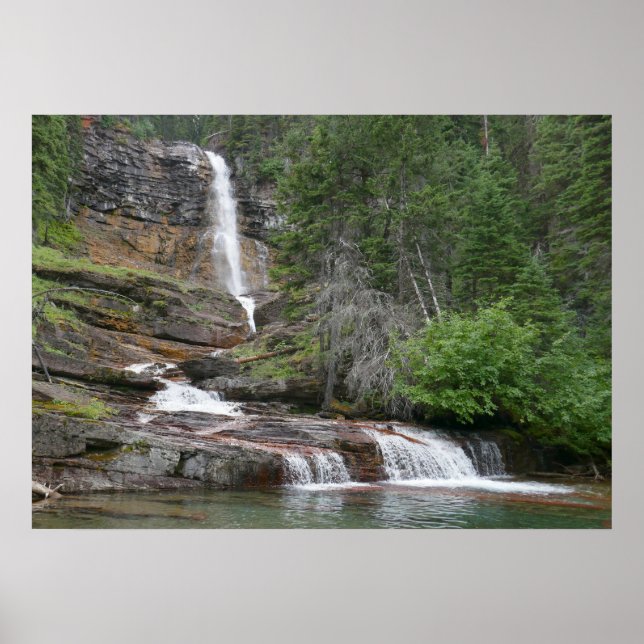 Virginia Falls II at Glacier National Park Poster (Front)