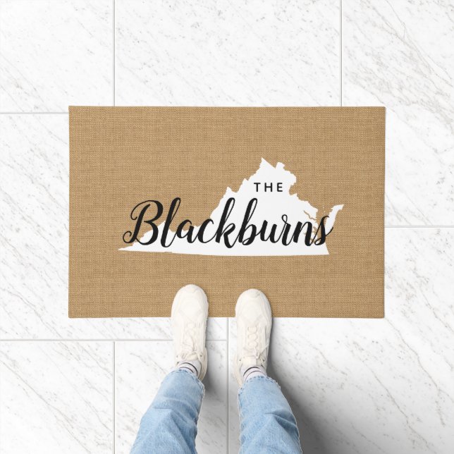 Virginia Family Monogram State Doormat (Indoor)