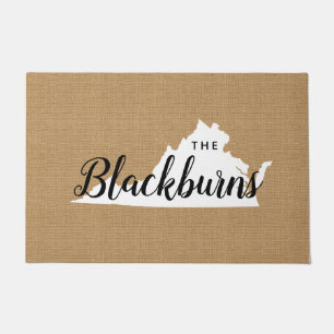 Virginia Family Monogram State Doormat