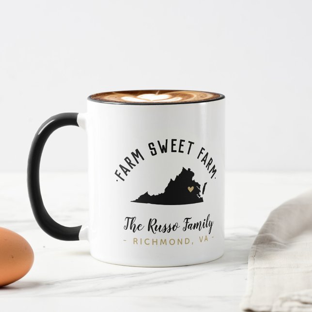 Virginia Farm Sweet Farm Family Monogram Mug (Creator Uploaded)