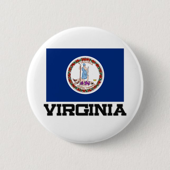 Virginia Flag 6 Cm Round Badge (Front)