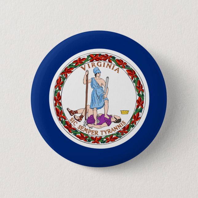 Virginia Flag 6 Cm Round Badge (Front)