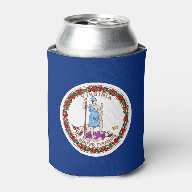 Virginia flag, American state flag Can Cooler (Can Front)