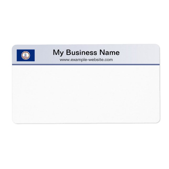 Virginia Flag Header Shipping Label (Front)