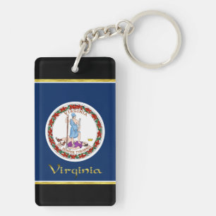 Virginia flag key ring