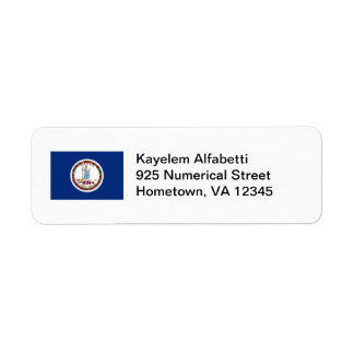 Virginia Flag Return Address Label