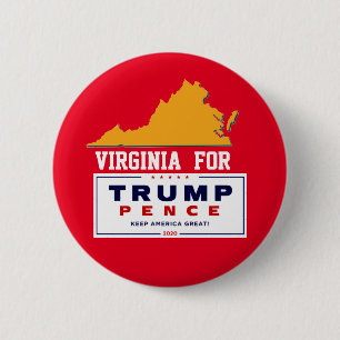 Virginia for Trump Pence 2020 6 Cm Round Badge