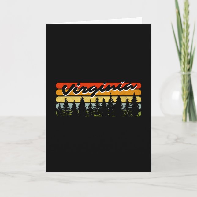 Virginia Forest Sunset Trees Cabin Theme Souvenir  Card (Front)