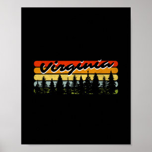 Virginia Forest Sunset Trees Cabin Theme Souvenir Poster