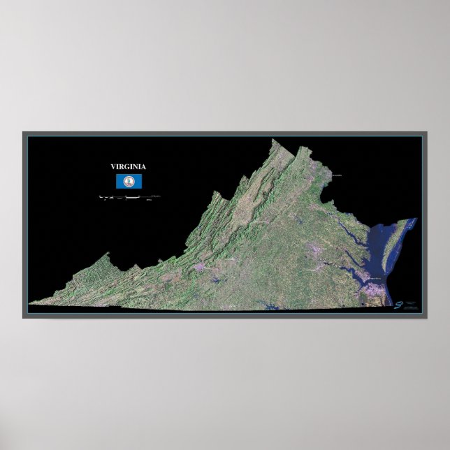 Virginia from space satellite poster (Front)