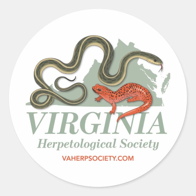 Virginia Herpetological Society Logo Classic Round Sticker (Front)