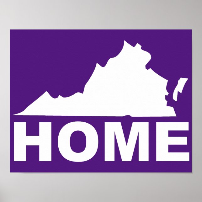 Virginia Home Away From State Poster Sign (Front)