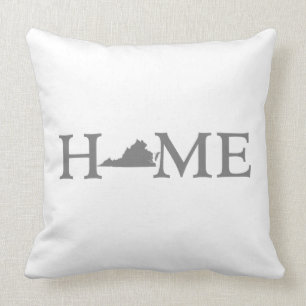 Virginia Home State Shaped Letter Grey Word Art Cushion
