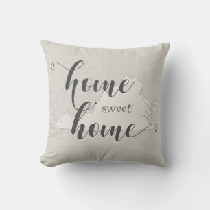 Virginia  - Home Sweet Home burlap-look Cushion