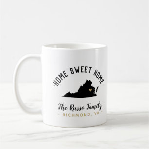 Virginia Home Sweet Home Family Monogram Mug