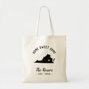 Virginia Home Sweet Home Family Monogram Tote Bag