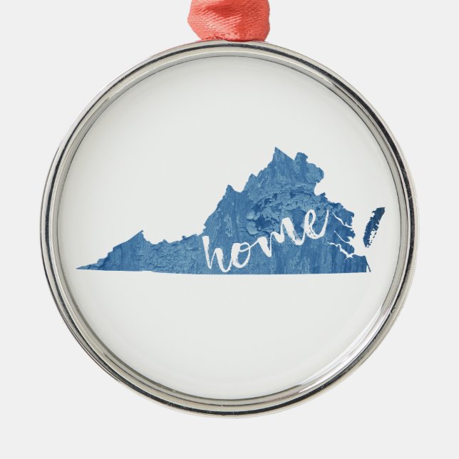 Virginia Home Wood Grain Metal Ornament (Front)