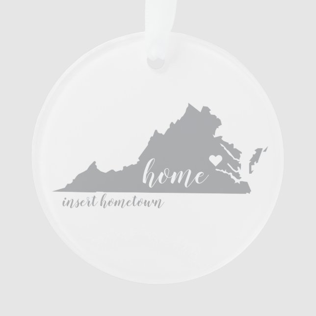 Virginia Hometown Personalized Ornament (Front)