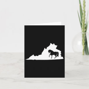 Virginia Horse Map Horseback Riding Equestrian Card