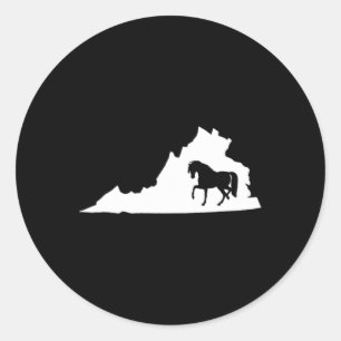 Virginia Horse Map Horseback Riding Equestrian Classic Round Sticker