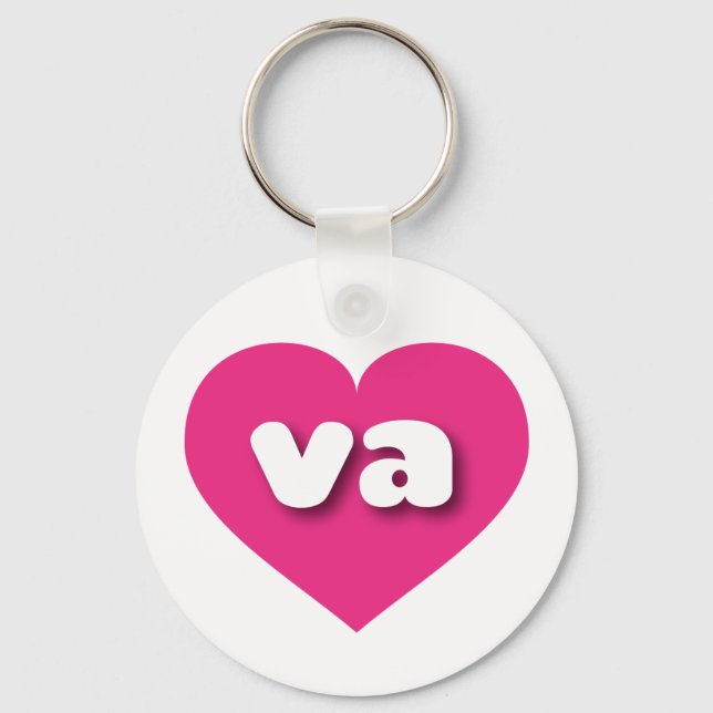 Virginia hot pink heart - I love va Key Ring (Front)