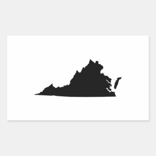 Virginia in Black and White Rectangular Sticker