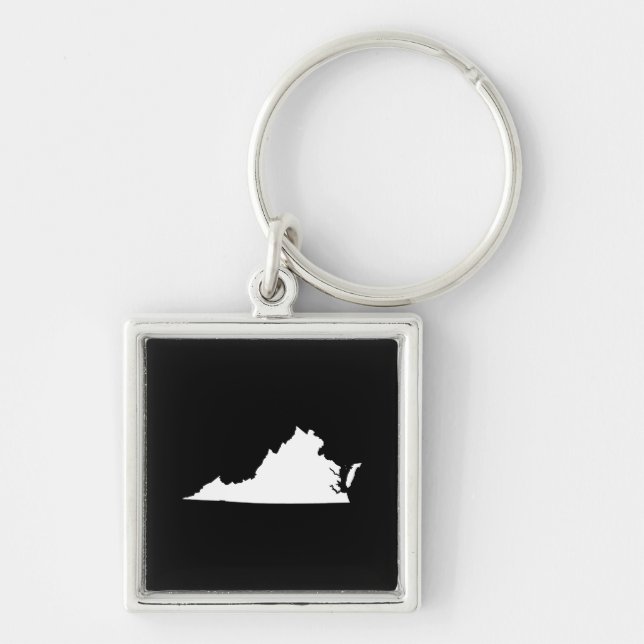 Virginia in White and Black Key Ring (Front)