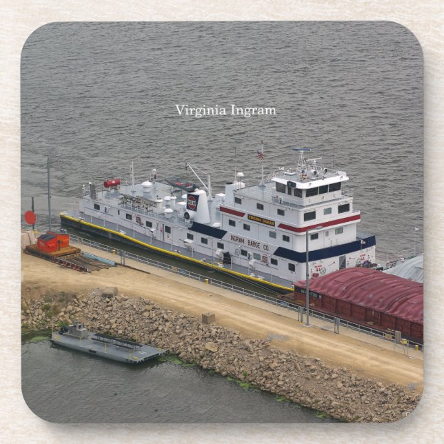 Virginia Ingram set of 6 hard plastic coasters (Front)