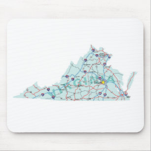 Virginia Interstate Map Mousepad