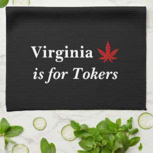 Virginia Is for Tokers Weed Personalised Tea Towel