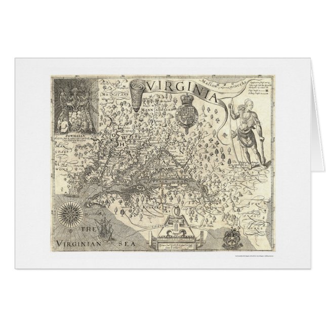 Virginia John Smith Map 1624 (Front Horizontal)