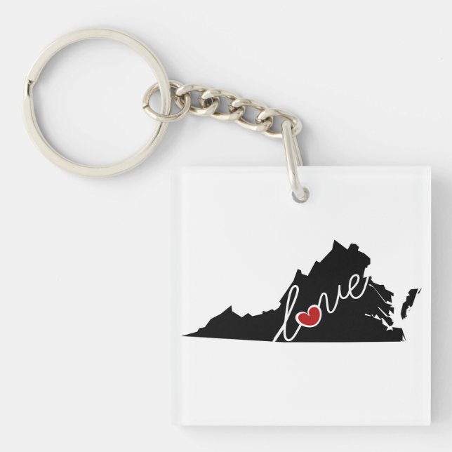 Virginia Love!  Gifts for VA Lovers Key Ring (Front)