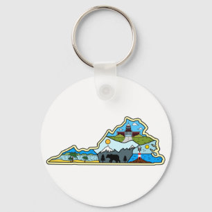 Virginia Map Chesapeake Charlottesville Lynchburg Key Ring