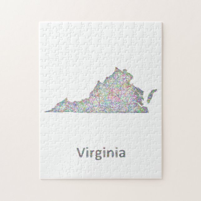 Virginia map jigsaw puzzle (Vertical)