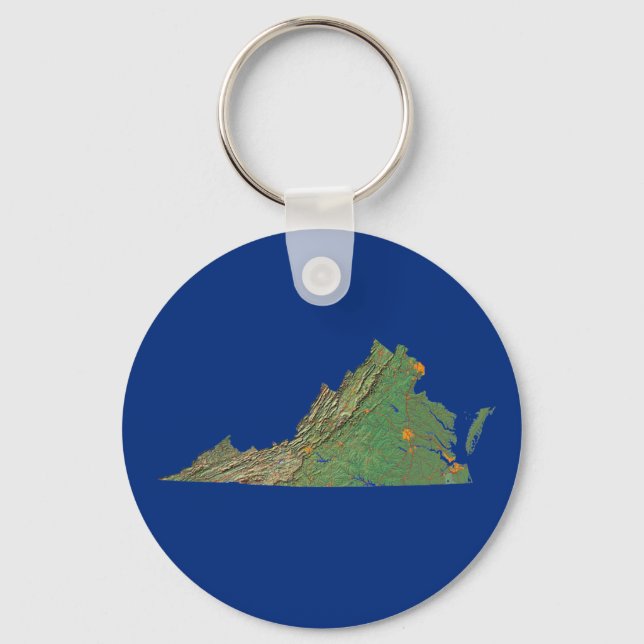 Virginia Map Keychain (Front)