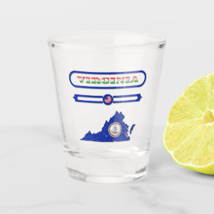 VIRGINIA MAP, VIRGINIA, USA. SAMER BRASIL SHOT GLASS
