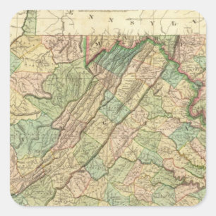 Virginia, Maryland and Delaware Square Sticker