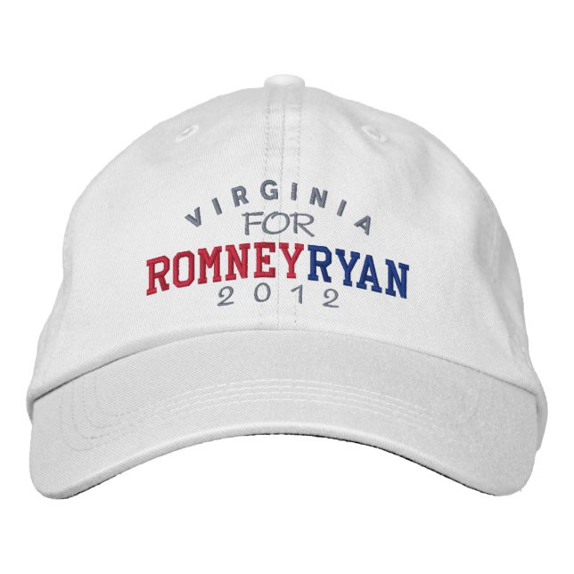 Virginia Mitt Romney Paul Ryan 2012 Embroidered Hat (Front)