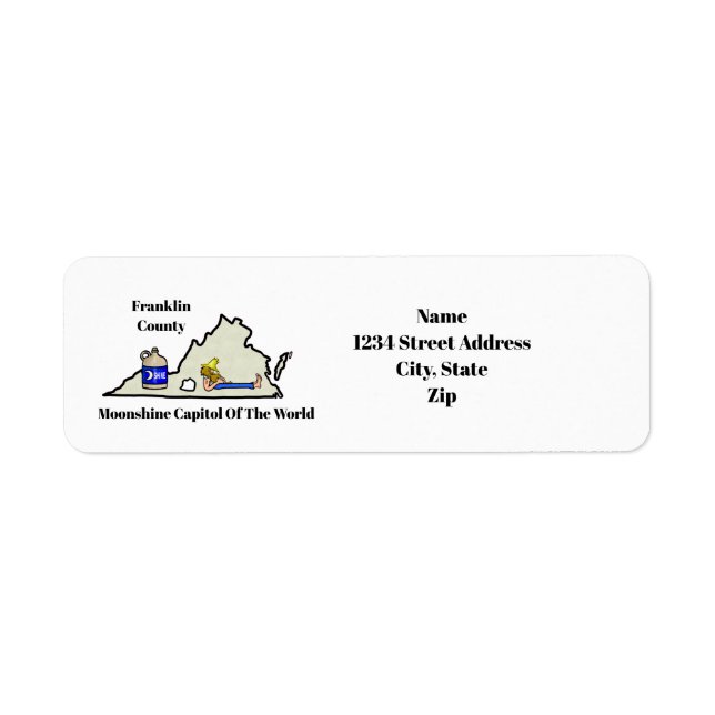 Virginia Moonshine Return Address Labels (Front)