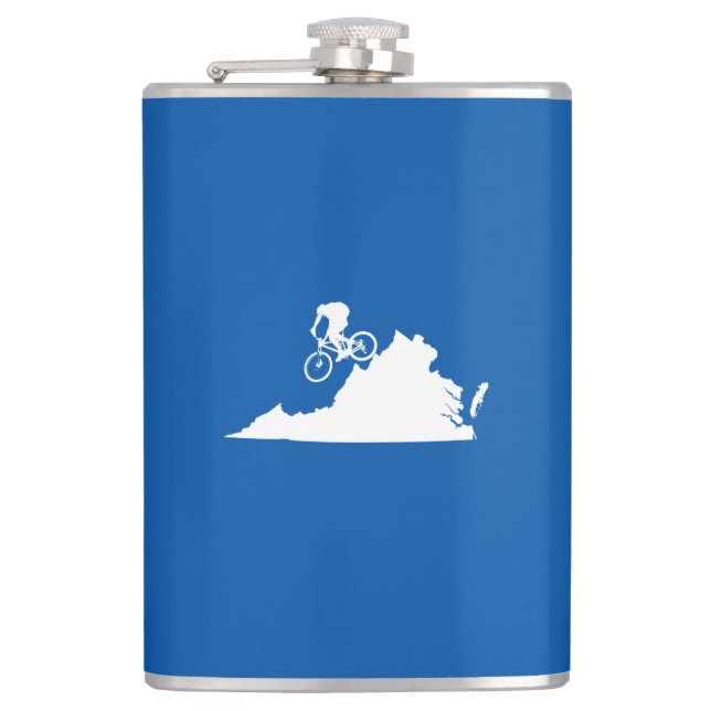 Virginia Mountain Biking Hip Flask (Front)