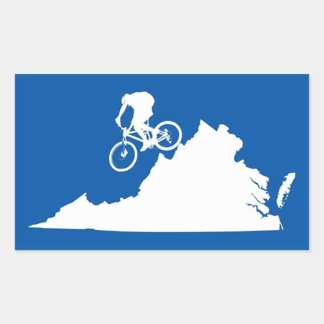 Virginia Mountain Biking Rectangular Sticker (Front)